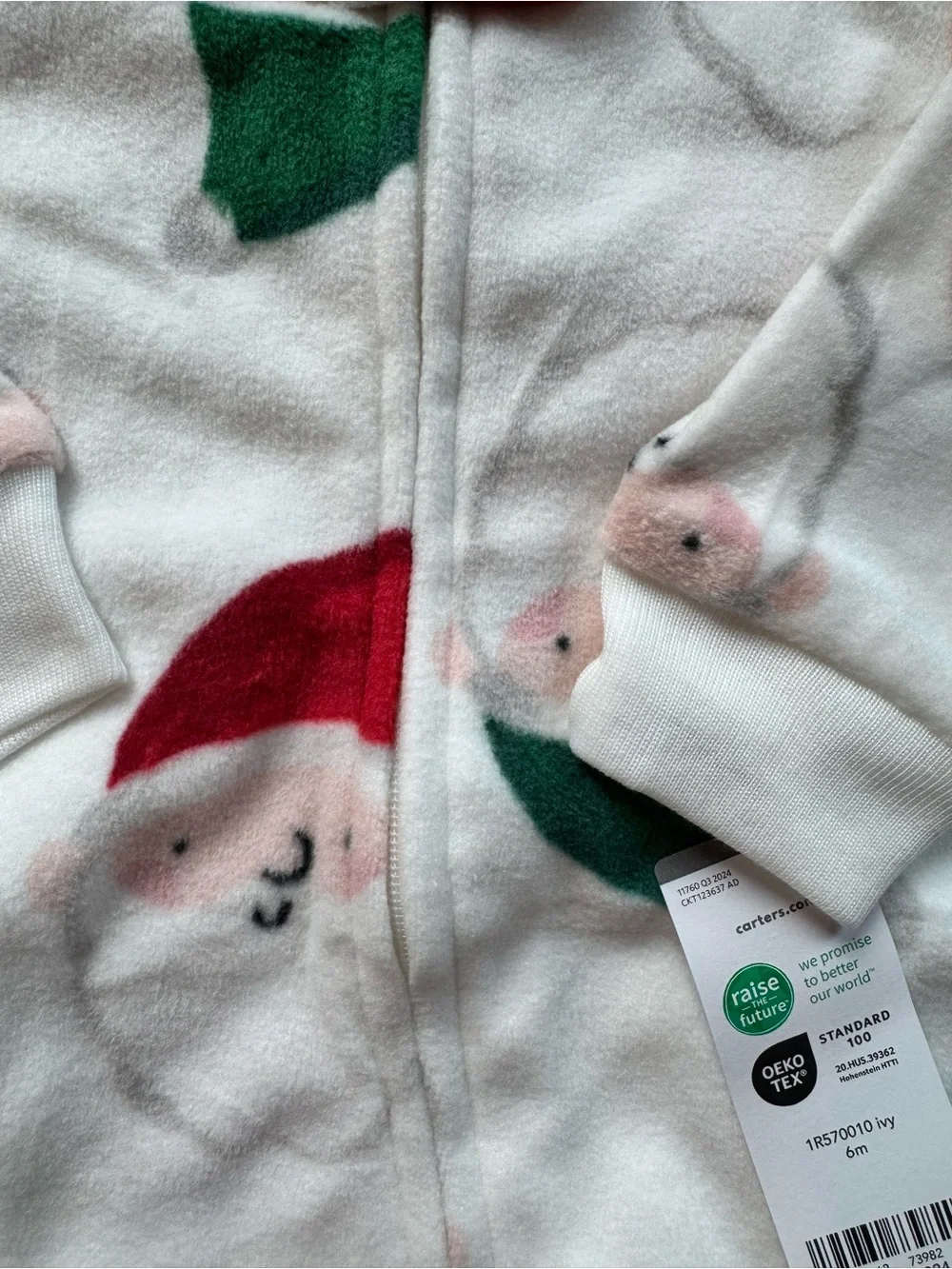 Carter's Holiday Fleece Footed One-Piece Pajama Bundle Size 6 Months 6M NWT